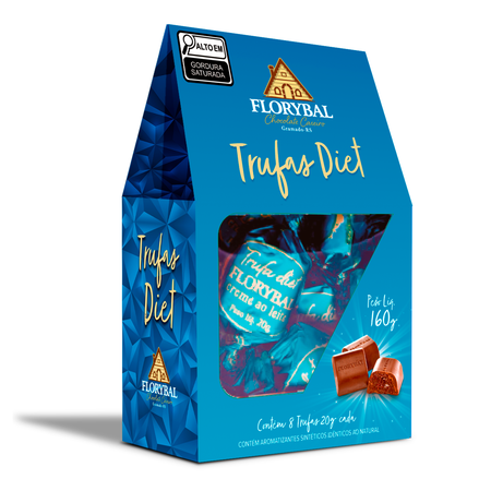 caixa trufas diamante diet 160g cod 7722