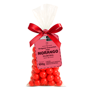 saco drageas crocantes morango 100g