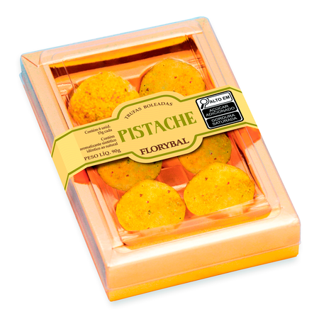 caixa trufas boleadas pistache 90g
